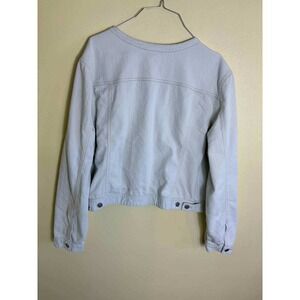 Intro Women's XL Jean‎ Jacket Beige Long Sleeve Button Up Denim Casual